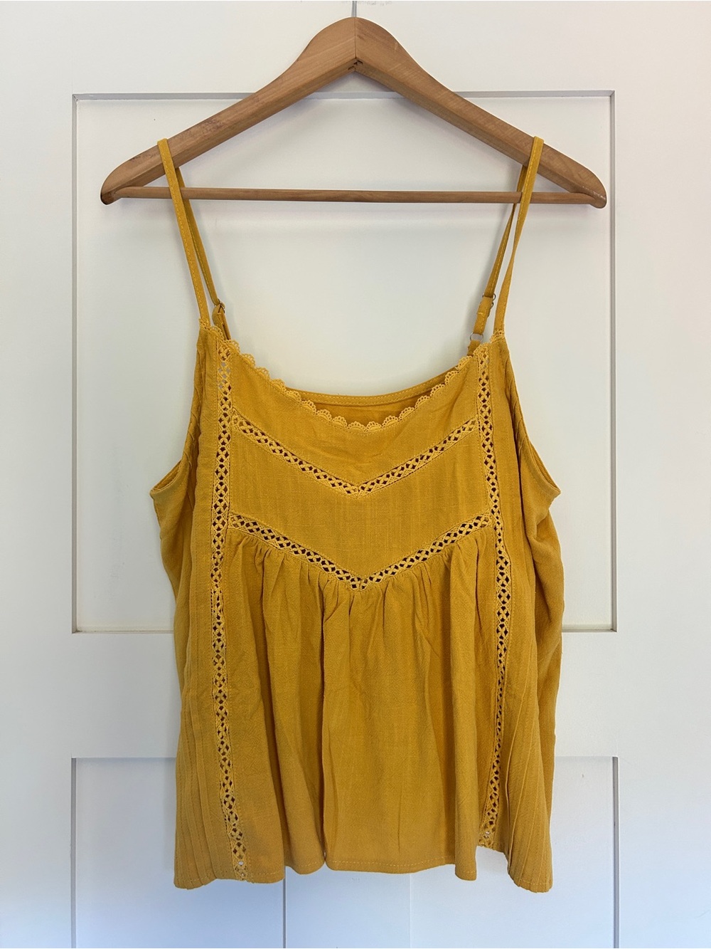 Source Unknown Mustard Yellow Spaghetti Strap Tank - Picture 2 of 3